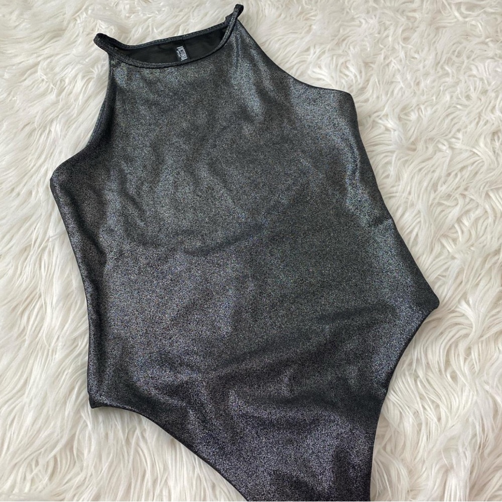 Victoria’s Secret Shimmering Metallic Mesh Bodysuit